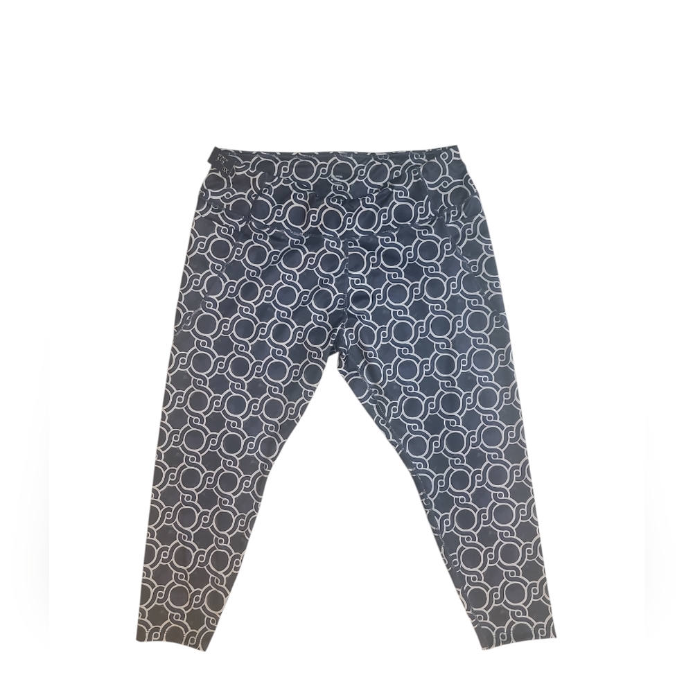 Crown & Ivy NWT Navy Latice Geometric Print Leggings Plus Size‎ 3x